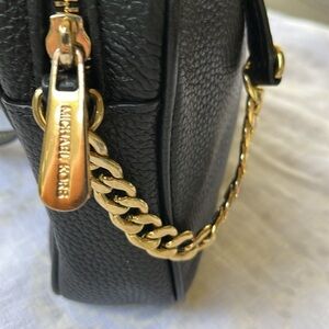 Michael Kors  signature Fulton black pebbled leather crossbody bag